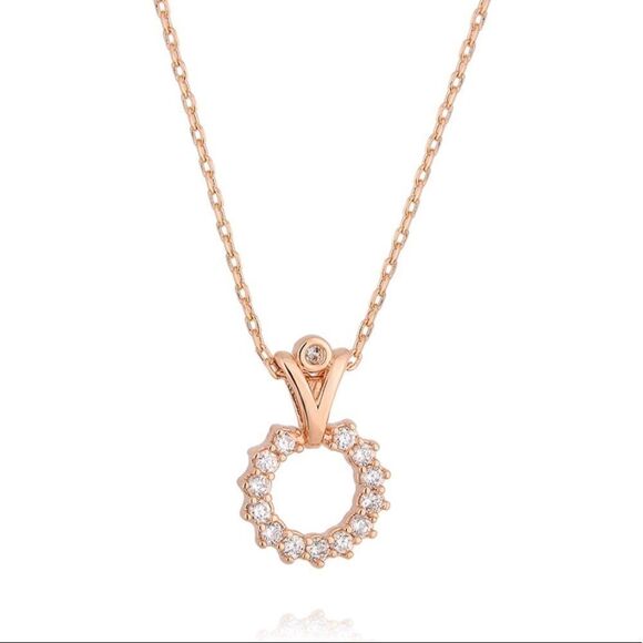 VOILÀ NECKLACE ZIRCONIA + ROSE GOLD PLATED - Picture 1 of 5
